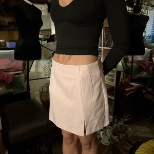 New Pink Pleated Mini Skirt